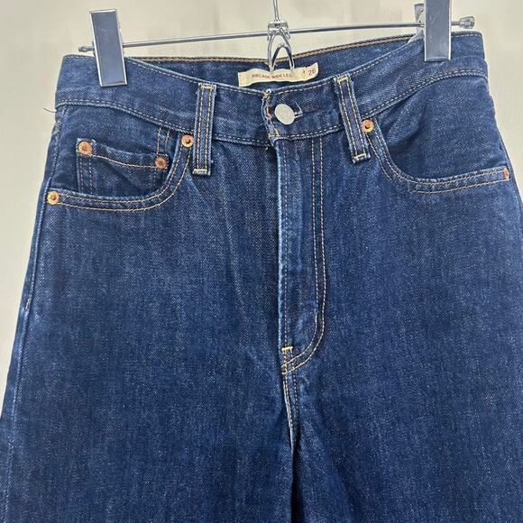 Levi’s Ribcage Wide Leg High Rise Jeans Dark Wash Size 26 - Picture 5 of 7
